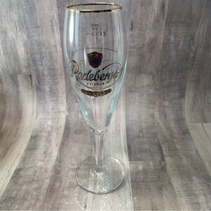 Radeberger Footed Gold Trim Logo German Pilsner Beer Glass 0.3 l 9.75" Tall